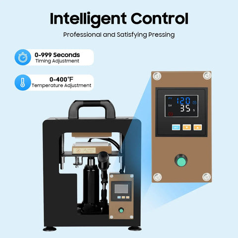 Ten Ton Hydraulic Shop Press With 400 Degree Aluminum Heating Plates And Digital Timer Control For Beefy Benchtop Projects control panel and hydraulic components