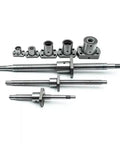 Mini Ball Screw SFK0801 For 3D Printers And DIY CNC, 8mm And 10mm Bore, lengths 100 150 200mm, multiple components displayed