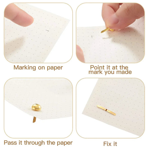 Bulk 500 Pcs Metal Brads For Paper Crafts And DIY Projects Golden Round Paper Fasteners For Scrapbooks Cards Photos Folders Self Piercing Use