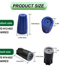 30 Pack Waterproof Wire Nuts 12AWG To 22AWG Blue And Black Outdoor Electrical Connectors With Silicone Shell For Wet Location Install