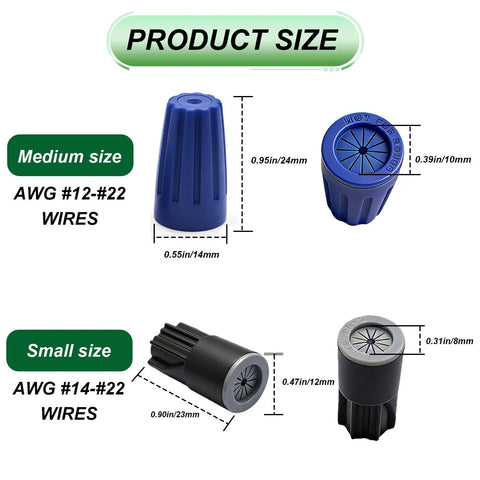 30 Pack Waterproof Wire Nuts 12AWG To 22AWG Blue And Black Outdoor Electrical Connectors With Silicone Shell For Wet Location Install