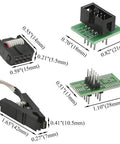 SOP8 To DIP8 Test Clip Kit For BIOS Chips, showing clip, socket connector, adapter board with measurements