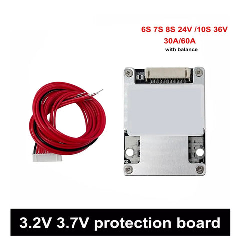 Slick Lithium Battery Protection Board With Balanced Voltage Control For Lifepo4 And Li Ion Packs Rated At Seventy Five Amps, compact BMS with wires.