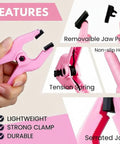 12 Pack Pink 3 5 Inch Nylon Spring Clamps Tough As Nails Heavy Duty Plastic Clips with removable jaw pads and tension spring.