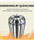 High Precision Spring Collet Set For Milling Tapping And Carving With Durable Steel Construction To Hold Tools Securely In ER16 size.