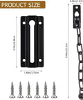 Heavy Duty Metal Door Chain Locks Kit With Six Screws For Inside And Front Doors Sturdy Door Guard dimensions displayed