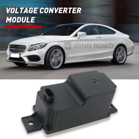 Heavy Duty Voltage Converter Module And Auxiliary Battery No Sweat Install For Mercedes Benz C300 GLE350 GLS450 S560 G550 C43 C63 OE Direct Replacement Kit, viewed from the side.