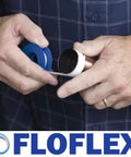 Man holding PTFE Pipe Thread Seal Tape Set 10 Rolls 1/2 Inch By 394 Inches Heavy Duty Pro Grade Teflon Tape for plumbing