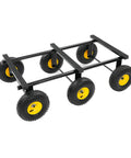 Totally Savage Six Wheel All Terrain Furniture Dolly With 1200 Pound Capacity Built Like A Tank For Heavy Duty Moving Rugged Carbon Steel Frame And Rock Solid Rubber Wheels For Easy Move On Carpet Tile Floors And Bumpy Concrete Ground, six-wheel steel frame