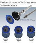 Quick Change Grinding Disc Set 2 Inch Zirconia Coated Sanding Discs 36 60 80 Grit 80 Piece Die Grinder Accessories with Roll Lock Pad TR Type III and Quarter Inch Shanks