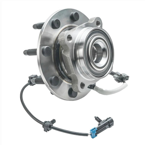 RWD Front Wheel Hub Bearing Assembly Two Piece Kit With ABS For GMC Sierra 1500 HD 2500 HD 8 Lug Ready To Install, close-up view