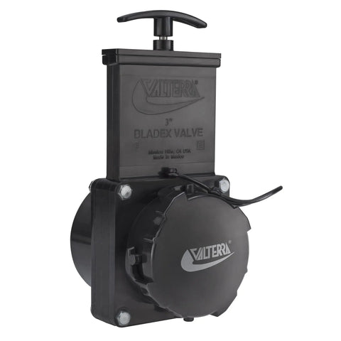 Image of 3 Inch Stainless Steel RV Waste Dump Gate Valve With Cap, featuring a plastic handle for easy dumping and quick operation.