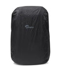 ProTactic BP 350 AW III 17L Camera Backpack with All Weather Cover, shown with rain droplets on black protective layer.