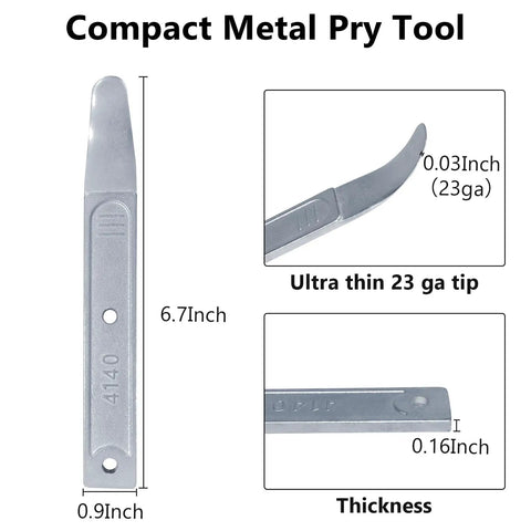 Heavy Duty Auto Trim Removal Tool Set For Panel Popper And Interior Door Trim Workhorse Pry Bar, 6.7 in, steel, detail view