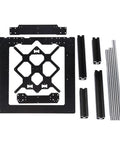 Drop In Heavy Duty Black Aluminum 3D Printer Frame Kit With Chrome Smooth Guide Rods And Precision Anodized Extrusions layout with components
