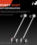 2 Pack Front Sway Bar Links Stabilizer Kit For Hyundai Elantra Elantra GT Veloster Kona Ioniq And Kia Forte Niro Seltos Soul Vehicles Also Fits Veloster N And Kona Electric, aluminum sway bar links with rugged design on black background.