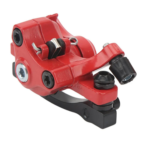 Aluminum Alloy Mechanical Disc Brakes For Mountain Road Electric Scooter Cable Puller Kit in fiery red side view