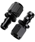 Two Pack 6AN Female To 3/8 Inch Barb Hose Fittings Leak Proof 37 Degree Flare Chamfer Deep Thread Ideal For Fuel Lines Oil Coolers Transmission Coolers Automotive Marine And Industrial Use, black aluminum