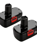 Two black Heavy Duty 19.2V Battery Replacement For DieHard C3 3600mAh with red accents, fits cordless drills.