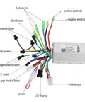 36V Brushless Motor Controller Using Sine Wave Technology And Clear LED Display For Electric Bikes Ebikes And Fat Tire Scooters showing wiring connections and layout.
