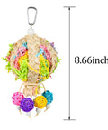 Two Pack Natural Hot Air Balloon Bird Toy Foraging And Chew With Colorful Rattan Balls For Small To Medium Parakeets Cockatiels
