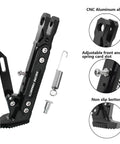 Adjustable Motorcycle Kickstand With Non Slip Foot Pad Side Parking Stand For Electric Motorcycles Fits Most Models No Fuss Easy Install Lowering Bracket For Smooth Ground Clearance Durable Black