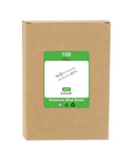 100 Pack 3/16x3/8 Aluminum Countersunk Blind Rivets Silver Open End Fasteners packaging showing size and quantity.