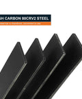 80CRV2 Steel Flat Stock For Knife Making Bladesmithing And Forging Projects 8 Pieces 12 By 1.5 By 0.12 Inch bars displayed