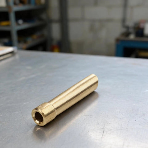 Precision Fit Weldy Collet Kit For Tig Torch DB SR WP Models 17 18 26, brass collet showing secure grip design on workspace.