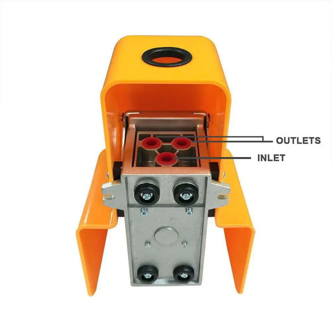 Foot Pedal Air Control Valve 2-Position 3-Port 1/4 Inch NPT With Protective Shield For Clean Air Systems front view
