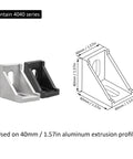 40 Series Aluminum Extrusion Connectors Kit With 4040 Corner Pieces shown with dimensions and two color options
