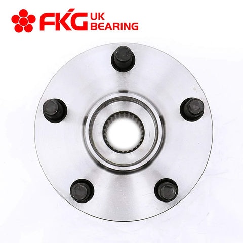 Front view of 5-lug Front Wheel Bearing Hub Assembly For 2004 Through 2009 Toyota Prius, OE Quality Hub Kit with ISO TS 16949.