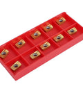Red case with 20Pcs APKT11T3 TiN Coated Carbide Indexable Inserts For Face Milling Cutter and stainless steel work