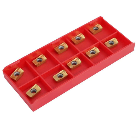 Red case with 20Pcs APKT11T3 TiN Coated Carbide Indexable Inserts For Face Milling Cutter and stainless steel work