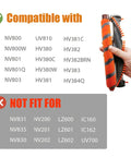 Person holding DuoClean Powered Lift Away Roller Brush Replacement compatible with NV800 NV800W NV801 NV801Q NV803 UV810 models