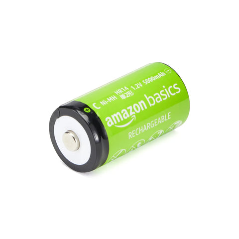 High Quality Rechargeable C Cell Batteries 5000 Mah Nimh Ready To Roll in green casing, ideal for gadgets and toys.