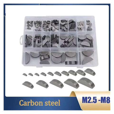 The Real Deal 200 Piece Carbon Steel Woodruff Key Assortment Kit Heavy Duty Industrial Grade Rock Solid Rust Proof Precision Machined Shaft Hub Connector Tools For Mechanical Auto Repair Shop Tough Gear Legit Engineers Love It, carbon steel M2.5-M8 assortment box