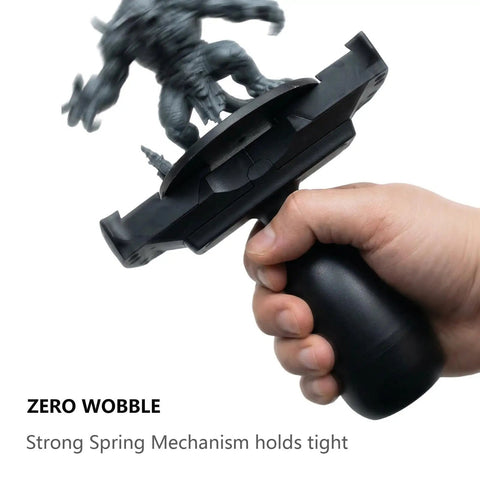 Large Magnetic Base Miniature Painting Handle With Stable Clamp for 50mm to 140mm Bases held in hand with miniature figure