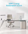 Straight Up Solid Desk Clamp Power Strip With Nine AC Outlets And Eight USB Ports For Stacked 40W Fast Charging Built Different For Heavy Duty Home Office Use in a modern office setting.