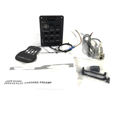 Folk Guitar Pickup Preamp With Built In Tuner And EQ For Acoustic Electric Guitars Solder Free Install Volume Bass Mid Treble