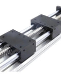 Close-up of Right And Left Threaded Linear Motion Rail With SFU1605 Ball Screw For CNC Systems, showing precision guide and actuator module.