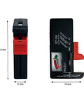 Portable Battery Tester For AA AAA C D 9V And Button Cell Batteries All In One Volt Checker With Pocket Friendly Design And Easy Readout 2 Pack compact black ABS tester, 110 x 59 x 25 mm