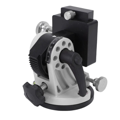 Rock Solid Aluminum Latitude Adjustment Base For Equatorial Mounts, 0 To 90 Degree Wedge with leveling bubble and mounting knobs