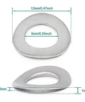 Ultra Handy 100 Piece M6 Wave Lock Washer Set In 304 Stainless Steel, 12mm OD, 6mm ID, 1mm height, 0.3mm thick