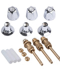 3-Handle Shower Trim Kit Replacement For Price Pfister Verve And Windsor Faucets with chrome knobs and solid stems