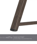Close-up of the non-slip feet on the Two Seat Patio Swing With Adjustable Tilt Canopy Outdoor Porch Swing Farmhouse Style