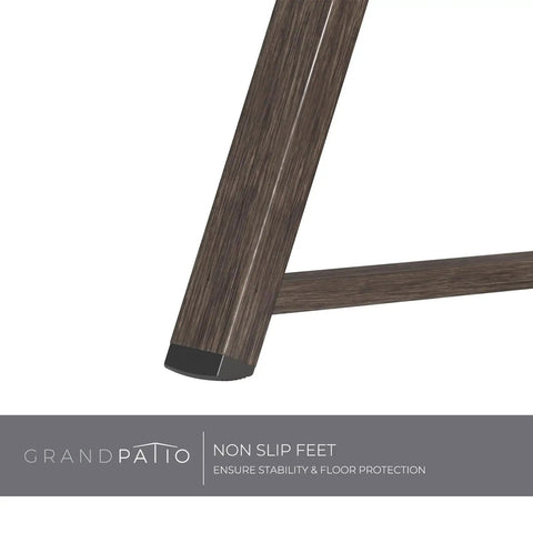Close-up of the non-slip feet on the Two Seat Patio Swing With Adjustable Tilt Canopy Outdoor Porch Swing Farmhouse Style