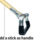 Stirrup Hoe Replacement Head For Weeding And Soil Loosening Hula Hoe Action Weeder Tool attached to a wooden handle