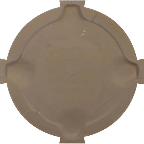 Round Gable Vent With Keystones 24 Inch by 24 Inch Urethane Decorative Exterior Vent Primed and Ready to Paint Lightweight and Easy to Install Boost Your Home Curb Appeal Non Functional Vent Grille front view