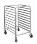 Mobile 10 Tier Bun Pan Rack With Wheels, Heavy Duty Aluminum Sheet Pan Rack Holds 10 Full Size Or 20 Half Size Pans, 90 Lb Per Shelf